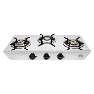 Preethi Stylo Steel Slim Stainless Steel Gas Stove | 3 Burner