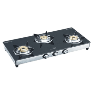 V-Guard VGS 3D Glass Top Automatic Gas Stove | 3 Burners