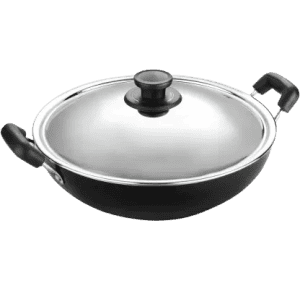 Pigeon Non Stick Big Kadai | SS Lid | Aluminium