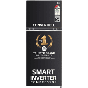 LG Frost Free Double Door 3 Star Convertible Refrigerator | 246 L | with Inverter Compressor | Ebony sheen | GL S262SESX