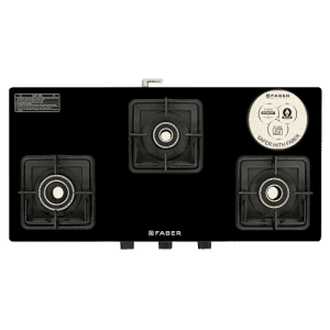 FABER Prince Plus Gas Stove | 3 Burner | Black