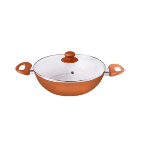 Impex Nonstick Aluminium Kadai Pan | PEARL-2475 | 24 cm | Ceramic Coated