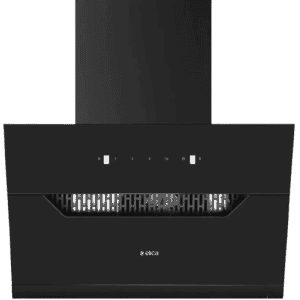 Elica |  EFL 207 HAC LTW VMS 90 Auto Clean Slant Glass 60 cm | Heat Autoclean | Filterless Powerful Suction | Low Noise Wall Mounted Chimney | Black