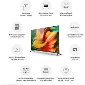 Realme | 108 cm (43 inch) | Full HD LED Smart Android TV | ( 1 + 1 ) Year Warranty