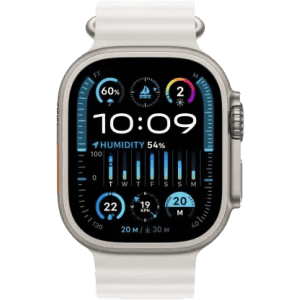 Apple Watch Ultra 2 | GPS + Cellular 49mm Titanium Case with White Ocean Band  | White Ocean Strap