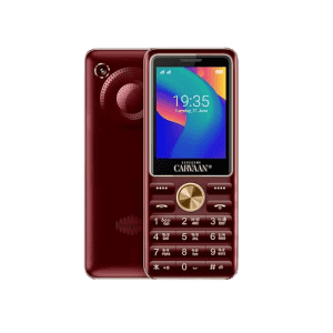 Carvaan Saregama M21 Keypad Mobile Phone - 1500 Pre-Loaded Hindi Songs | 2.4 Inch Screen 2500 mAh Batter | Rear VGA Camera | Metallic Red