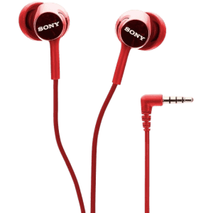 Sony MDR-EX155AP Wired in Ear Headphone with Mic | Red |