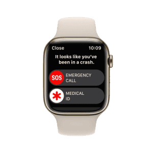 Apple Watch Series 8 | 41 mm | Gold Stainless Steel Case with Starlight Sport Band (GPS + Cellular)