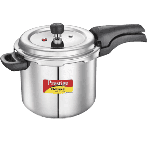 Prestige Svachh Deluxe Alpha Pressure Cooker  | 5.5 L |  Stainless Steel Induction Bottom | Aluminium