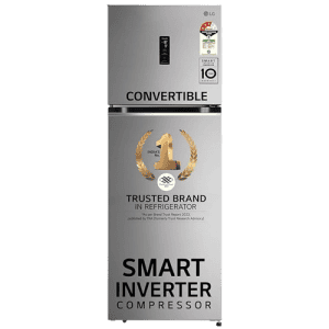 LG Frost-Free Smart Inverter Wi-Fi Double Door Refrigerator | 322 L | 3 Star | Shiny Steel | GL-T342TPZX