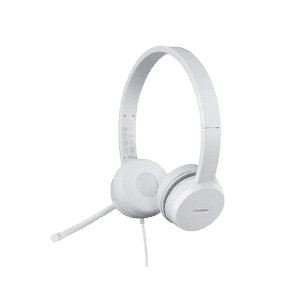 Lenovo 110 Wired On Ear Headphones with Mic | White