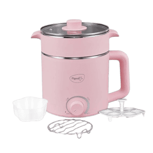 Pigeon | Swift Plus | 1.5L | Stovekraft |  Auto Shut-off |  Double Layered Food Grade Stainless  Inner wall With Glass Lid Multi-Cook Kettle | Pink