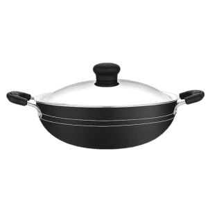 Greenchef Namo Nonstick Aluminium Cookware Kadai with Stainless Steel Lid | 260 mm