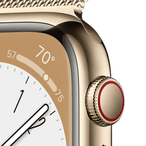 APPLE WATCH SERIES 8 45MM GOLD STAINLESS STEEL CASE GOLD STAINLESS STEEL MILANESE LOOP CEL