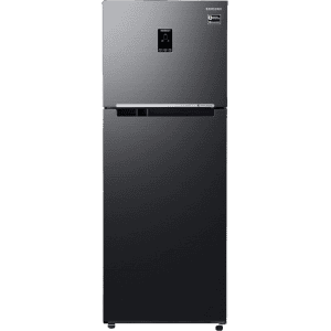 Samsung Frost Free Double Door Refrigerator | 385 L | 3 Star | Optimal Fresh Digital Inverter with Display | Luxe Black | RT42C553EBX/HL