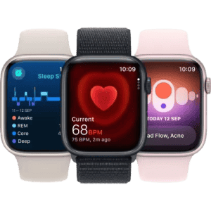 Apple Watch Series 9 | GPS 45mm Silver Aluminium Case with Winter Blue Sport Loop | Silver Strap