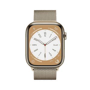 APPLE WATCH SERIES 8 45MM GOLD STAINLESS STEEL CASE GOLD STAINLESS STEEL MILANESE LOOP CEL