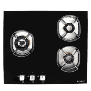 FABER Hobtop Nexus HT603 CRS BR CI Glass Top Automatic Hob | 3 Burners