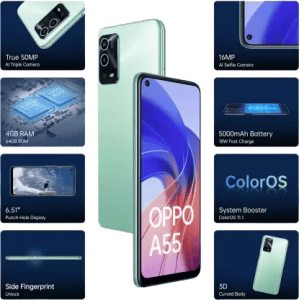 OPPO A55 | 64 GB/4 GB RAM | Mint Green