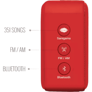 SAREGAMA Carvaan Mini Hindi Bluetooth Speaker | Sunset Red | SCM04