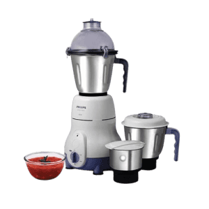 Philips HL1643/04 600-Watt Simply Silent Vertical Mixer Grinder with 3 Jars | White/Grey