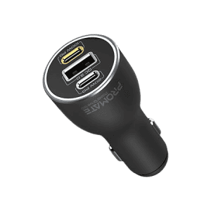Promate PowerDrive-120 | 120W RapidCharge Car Charger with Dual Power Delivery and Quick Charge Ports