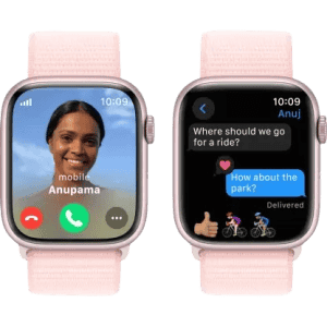 Apple Watch Series 9 | GPS 45mm Pink Aluminium Case with Light Pink Sport Loop  | Pink Strap