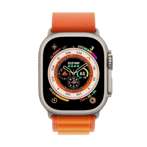 Apple Watch Ultra | GPS + Cellular 49 mm | Smart Watch w/Rugged Titanium Case & Orange Alpine Loop Medium