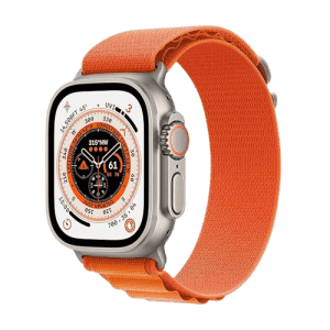 Apple Watch Ultra | GPS + Cellular 49 mm | Smart Watch w/Rugged Titanium Case & Orange Alpine Loop Medium