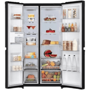LG Frost Free Side by Side Refrigerator | GL-B257DBMX | 655 L | Black Glass