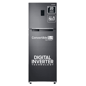 Samsung Digital Inverter Frost-Free Double Door Refrigerator Appliance | RT37C4523BX/HL | 322 L/3 Star | Luxe Black