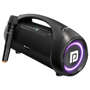 Portronics |  Dash 12 | 60W | Wireless Bluetooth Party Speaker | Wireless Karaoke Mic | TWS Function |  Multicolor LED Light | USB Pen Drive | Black