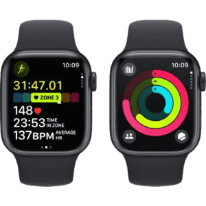 Apple Watch Series 9 | GPS + Cellular 41mm Midnight Case & Midnight Sport Band  | Midnight Strap