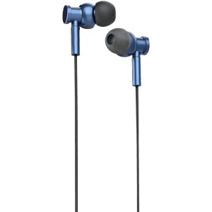 Pebble Vibe Wired Headset | True HD Metal Earphone with mic | In the Ear | Blue