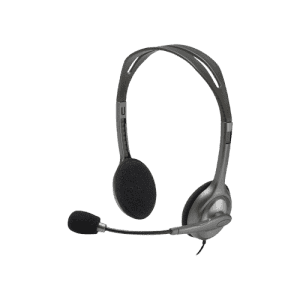 Logitech H111 Wired Stereo Headset | with Rotating Microphone | Adjustable Headband | Grey