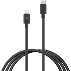 Portronics Lightning Cable POR-1089 | 1 m |  Konnect Core C Type - CTO LIGHTNING Cable | One Cable | Black