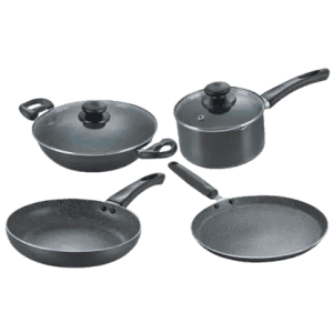 Prestige Omega Granite BYK Induction Bottom Non-Stick Coated Cookware Set | Aluminium | 4 Piece
