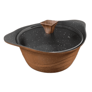 Preethi Artistic Die Cast Non Stick Kadai | 24 cm |  Glass Lid  | 5 Star | Brown