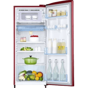 SAMSUNG 192 L Direct Cool Single Door 3 Star Refrigerator | RR20T1Y1YRH/HL | Scarlet Red