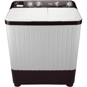 Haier 6.5 kg Semi Automatic Top Load | HTW65-187BO | White, Maroon