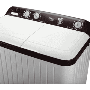Haier 6.5 kg Semi Automatic Top Load | HTW65-187BO | White, Maroon
