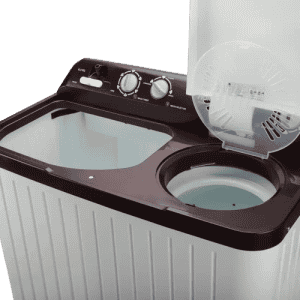 Haier 6.5 kg Semi Automatic Top Load | HTW65-187BO | White, Maroon