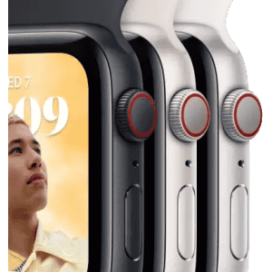 Apple Watch SE 2nd Gen | GPS | 44 mm | Heart Rate Monitor | Sleep Tracking | White Sport Band | MNK23HN/A