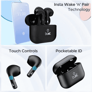 boAt Airdopes Ace TWS bluetooth Earbuds | Active Black