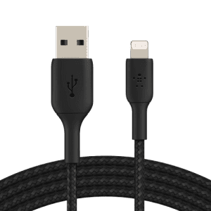 Belkin Braided Lightning to USB-A Cable | 15cm | Black | CAA002BT